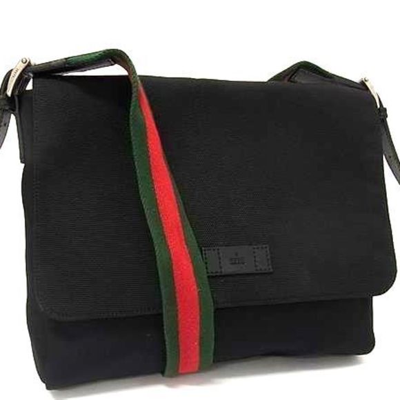 Gucci Sherry Black CANVAS, LEATHER shoulder - Picture 1 of 6